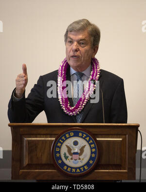 Washington, District of Columbia, USA. 12 Juni, 2019. Us-Senator Roy Blunt (Republikaner von Missouri) spricht über Hawaiianische kleine Unternehmen auf dem Capitol Hill in Washington, DC am 12. Juni 2019. Credit: Stefani Reynolds/CNP/ZUMA Draht/Alamy leben Nachrichten Stockfoto