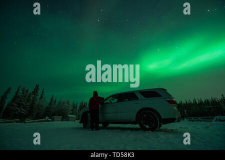 Am Aurora; in diesem ruhigen Himmel, die Aurora begleiten. Stockfoto