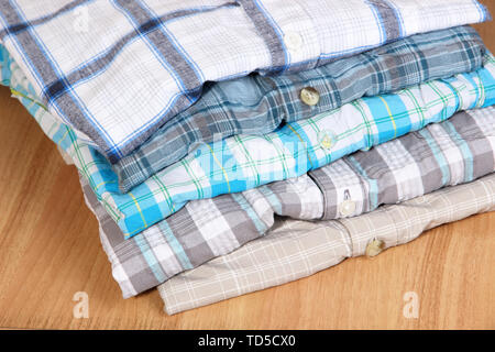 Shirts akkurat gefaltete close-up Stockfoto