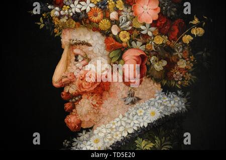Giuseppe Arcimboldo (1527-1593). Pintor Italiano. La Primavera, hacia 1563. Las Mejores. Óleo sobre Tabla. 0,66 x 0,50 m. Real Academia de Bellas Artes de San Fernando. Madrid. España. Stockfoto