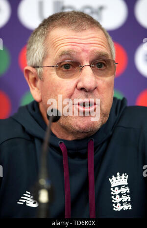 England Trainer Trevor Bayliss während der Pressekonferenz im Hampshire Schüssel, Southampton. Stockfoto