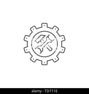 Technischen Support Vector dünne Linie Symbol. Auf weissem Hintergrund. Editierbare Schlaganfall. Vector Illustration. Stock Vektor