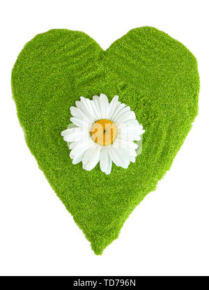 Farbige dekorative Sand mit Blume isoliert auf weißem Stockfoto