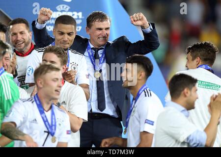 Krakau, Polen. 30. Juni, 2017 firo Fußball, Fußball, international, 30.06.2017 U21-U21-EM-Finale Deutschland - Spanien 1:0 Siegerehrung 2017 Europameister Stefan Kuntz | Verwendung der weltweiten Kredit: dpa/Alamy leben Nachrichten Stockfoto