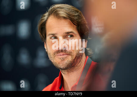 Stuttgart, Deutschland. 13. Juni, 2019. Pressekonferenz mit ehemaligen Tennisprofi Thommy HAAS, GER am Tennis ATP Mercedes Öffnen auf Gras in Stuttgart, 13. Juni 2019. Credit: Peter Schatz/Alamy leben Nachrichten Stockfoto