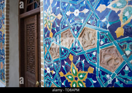 Detail der Orbeliani Schwefelbäder Gebäude in Tiflis, Georgien Stockfoto