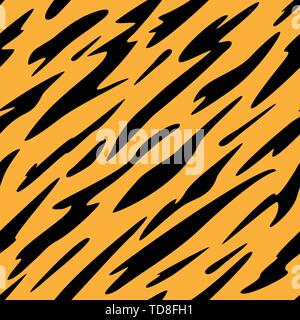 Abstrakte Schwarz und Orange Streifen Nahtlose, Sich wiederholendes Muster Vector Illustration Stock Vektor