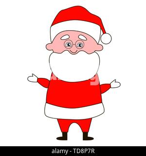 Lustige und komische Santa Claus ist auf einem weißen Hintergrund. Stock Vektor