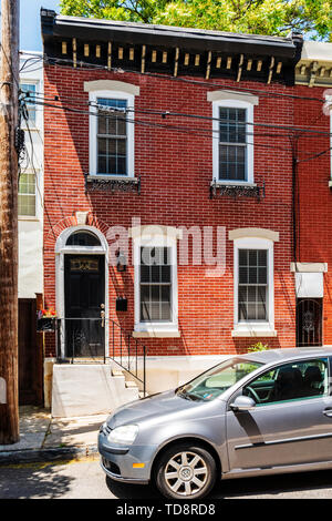 Brick rowhouse, Fairmount Abschnitt; Philadelphia, Pennsylvania, USA Stockfoto