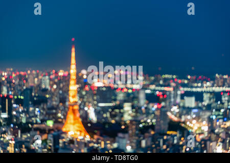 Nacht Landschaft Wirkung von Tokyo TV Tower in Japan Stockfoto