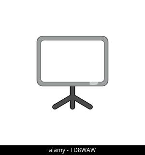 Vektor Symbol für leere Präsentation chart Tafel. Farbige Konturen. Stock Vektor