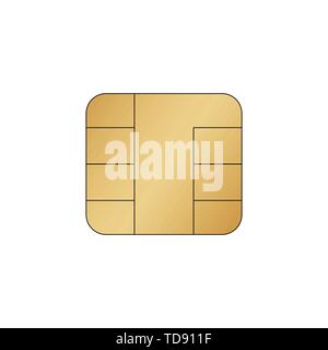 Sim-Karte Chip auf weißem Hintergrund Stock Vektor