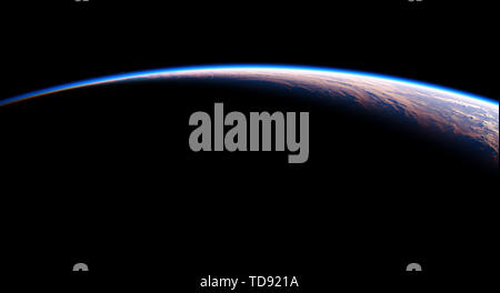 Blick aus dem Weltall auf dem Planeten Erde. Die NASA Bilder nicht verwendet. 3D-Darstellung. Stockfoto