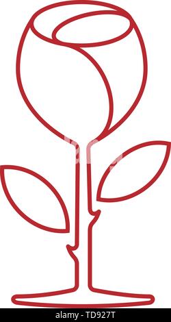 Vector Illustration. Glas Schale und rose Symbol Konzept, das als Logo verwendet. Stock Vektor