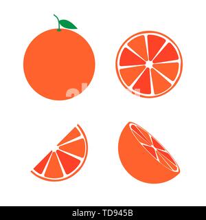 Grapefruit Symbol gesetzt. Vector EPS 10 Abbildung Stock Vektor