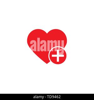 Wie Love Symbol mit plus Symbol hinzufügen Stock Vektor