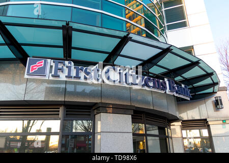 Seattle, Washington, USA / März 2019: Erste Bürger Bank Niederlassung in Seattle. Stockfoto