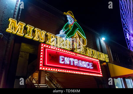 Seattle, Washington, USA / März 2019: Eingang für die Bergarbeiter Landung auf Pier 57 in Seattle. Stockfoto