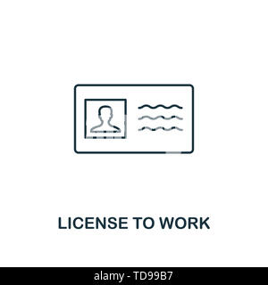 Symbol Lizenz zu arbeiten. Thin Line Design Symbol von Business Ethics icons Collection. Pixel Perfect Symbol Lizenz für Web Design, Apps zu arbeiten, Software Stockfoto