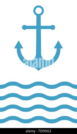 Anker Symbol Zeichen auf weißem Hintergrund Stock Vektor