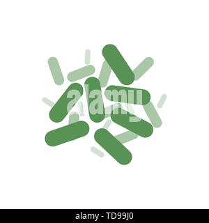 Probiotika Symbol zurück. grüne Farbe. Vector Illustration Stock Vektor