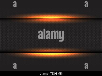 Abstrakte gelbes Licht auf dunklen Hexagon mesh Design moderne futuristischen Luxus Hintergrund Vector Illustration. Stock Vektor