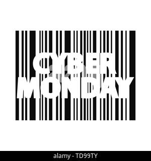 Cyber Monday Inschrift. Bar code Style. Vektor Stock Vektor