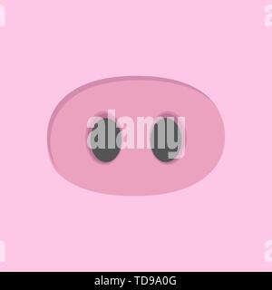 Schwein Nase Symbol Flat Style. Vector EPS 10. Stock Vektor
