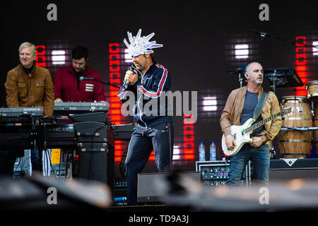 Landgraaf, Niederlande vom 8. Juni 2019 Jamiroquai Live at Pinkpop Festival 2019 © Roberto Finizio / Alamy durchführen Stockfoto