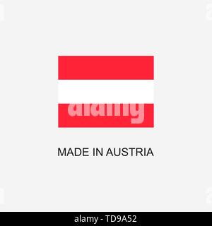 In Österreich Zeichen mit National Flagge gemacht Stock Vektor