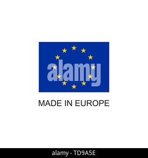 In Europa Schild mit Flagge Symbol Stock Vektor