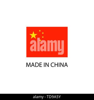 In China unterzeichnen mit National Flagge gemacht Stock Vektor