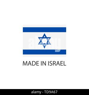 In Israel Zeichen mit National Flagge gemacht Stock Vektor