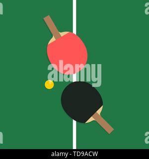 Tischtennis. Zwei Schläger. Vector EPS 10 Abbildung Stock Vektor