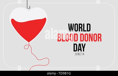 Blut Konzept mit Blut und Herz. Weltblutspendetag Spenden Stock Vektor