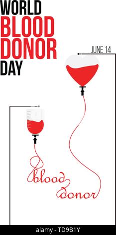 Spenden Sie Blut Konzept Hintergrund für Weltblutspendetag Stock Vektor