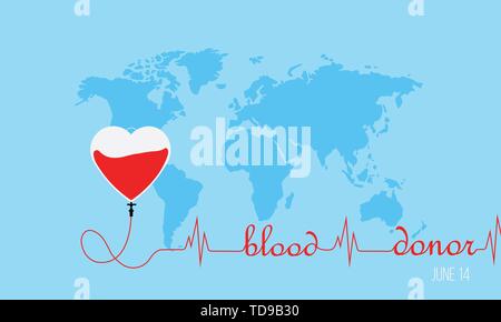 14. Juni Weltblutspendetag Stock Vektor