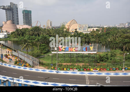 Stadt der Wissenschaft von parama Insel Flyover, Kolkata, Indien. Stockfoto