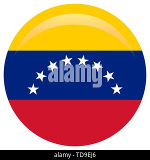 Flagge von Venezuela. Die zivile Variante. Genaue Abmessungen, element Proportionen und Farben. Stock Vektor