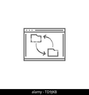 Synchronisation ergänzende Vektor dünne Linie Symbol. Auf weissem Hintergrund. Editierbare Schlaganfall. Vector Illustration. Stock Vektor