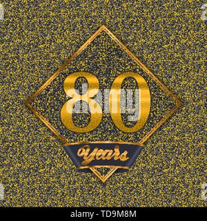 Goldene 80 Anzahl Jahre (80 Jahre) fest. Jahrestag Goldene Zahl mit luxuriösen Hintergrund für Ihre Geburtstagsfeier Stock Vektor
