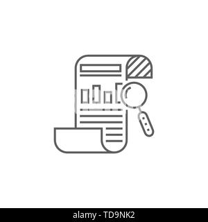 SEO Report ähnliche Vektor dünne Linie Symbol. Auf weissem Hintergrund. Editierbare Schlaganfall. Vector Illustration. Stock Vektor
