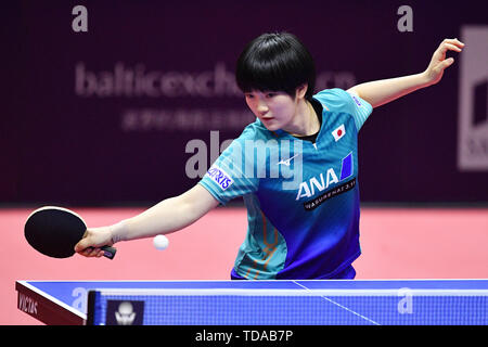 Sapporo, Hokkaido, Japan. Credit: MATSUO. 14 Juni, 2019. Miyu Kihara (JPN) Tischtennis: 2019 ITTF World Tour, LION Japan Open Sapporo Frauen Singles an hokkai Kitayell in Sapporo, Hokkaido, Japan. Credit: MATSUO. K/LBA SPORT/Alamy leben Nachrichten Stockfoto