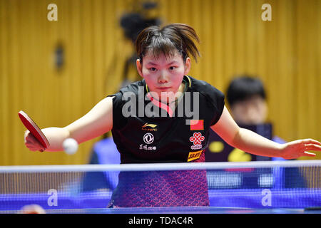 Sapporo, Hokkaido, Japan. Credit: MATSUO. 14 Juni, 2019. Er Zhuojia (CHN) Tischtennis: 2019 ITTF World Tour, LION Japan Open Sapporo Frauen Singles an hokkai Kitayell in Sapporo, Hokkaido, Japan. Credit: MATSUO. K/LBA SPORT/Alamy leben Nachrichten Stockfoto