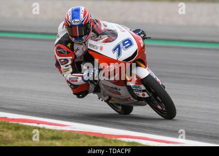 Barcelona, Spanien. 14 Juni, 2019. AI OGURA (79) und die Honda Team Asien in der Moto3 Freies Training 1 des Ctalunya Grand Prix im Stromkreis de Barcelona Rennbahn in Montmelo, Spanien am 14. Juni 2019 (Foto: Alvaro Sanchez) Credit: CORDON PRESSE/Alamy Live News Credit: CORDON PRESSE/Alamy leben Nachrichten Stockfoto