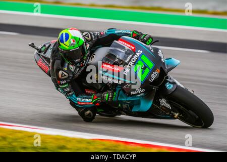 Barcelona, Spanien. 14 Juni, 2019. FRANCO MORBIDELLI (21) von Italien und Petronas Yamaha SRT während der MOTO GP Freie Praxis 1 Der Ctalunya Grand Prix im Stromkreis de Barcelona Rennbahn in Montmelo, Spanien am 14. Juni 2019 (Foto: Alvaro Sanchez) Credit: CORDON PRESSE/Alamy Live News Credit: CORDON PRESSE/Alamy leben Nachrichten Stockfoto