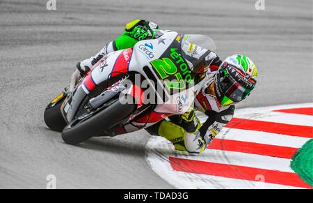 Barcelona, Spanien. 14 Juni, 2019. IKER LECUONA (27) von Spanien und American Racing KTM während der Moto2 Freies Training 1 des Ctalunya Grand Prix im Stromkreis de Barcelona Rennbahn in Montmelo, Spanien am 14. Juni 2019 (Foto: Alvaro Sanchez) Credit: CORDON PRESSE/Alamy Live News Credit: CORDON PRESSE/Alamy leben Nachrichten Stockfoto