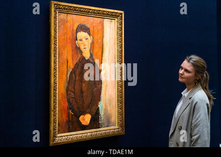 London, Großbritannien. 14 Juni, 2019. Impressionist & Modern Art Abend und Moderne und nach dem Krieg die britische Kunst bei Sotheby's in London. Die Auktionen werden am 18. und 19. Juni stattfinden. Credit: Guy Bell/Alamy leben Nachrichten Stockfoto