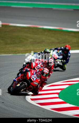 Circuit de Barcelona-Catalunya, Montmelo, Barcelona, Spanien. 14 Juni, 2019. MotoGP von Katalonien, Praxis Sitzungen; Andrea Dovizioso der Mission Worfeln Ducati Team führt während der freien Praxis 2 Credit: Aktion plus Sport/Alamy leben Nachrichten Stockfoto