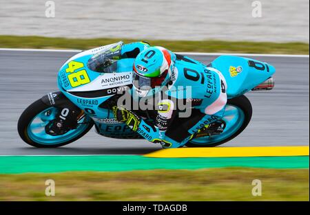 LORENZO DALLA PORTA (48) von Italien und Leopard laufen während des Moto3 Freie Praxis 2 Der Ctalunya Grand Prix im Stromkreis de Barcelona Rennbahn in Montmelo, Spanien am 14. Juni 2019 (Foto: Alvaro Sanchez) Cordon drücken Sie Stockfoto